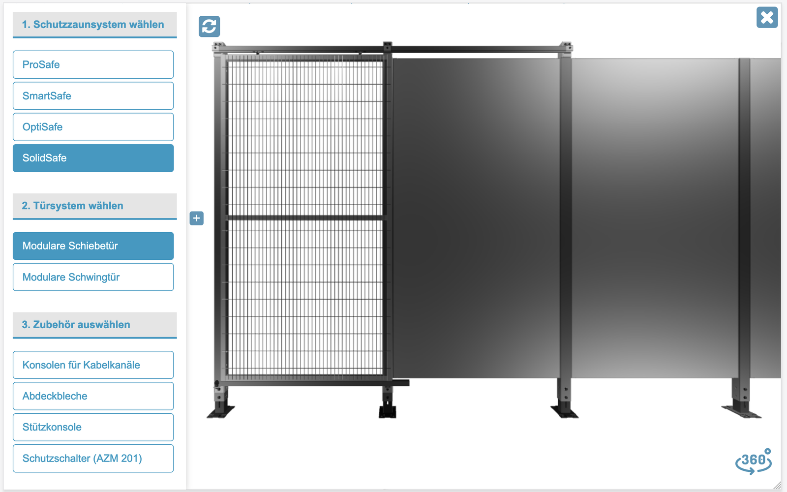 3D-Konfigurator Schutzzäune der AnVa GmbH